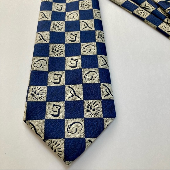 Weiss Art Australia Classic Animal Blue Checked Tie - Picture 5 of 5